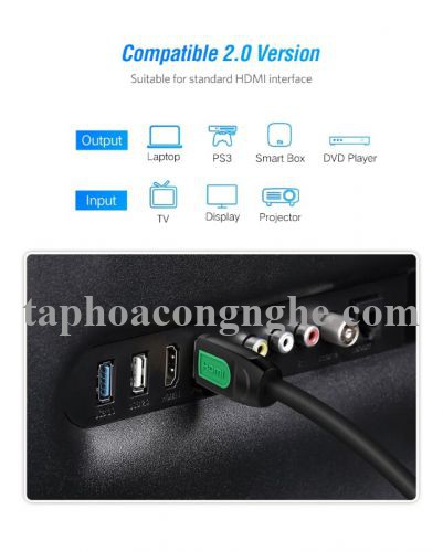 Ugreen 40472 3M màu Đen Cáp tín hiệu HDMI chuẩn 1.4 hỗ trợ phân giải 4K * 2K cáp dẹt HD101 30040472